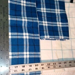 Lot of blue plaid flannel for sewing / quilting / crafting 5123